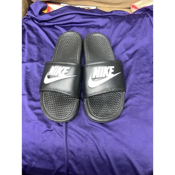 Nike Benassi 12 JDI Black/White Men Slides Sandal 343880090 - Picture 10 of 10